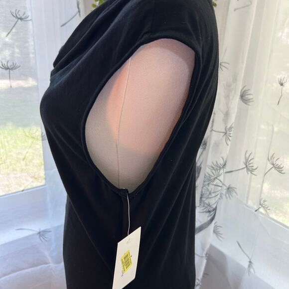 HALSTON NWT Black Cowl Neck Sleeveless Dress Sz LG Bodycon Wedding Formal HOCO - Picture 6 of 7